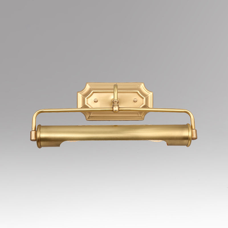 14" Long Metallic Bar Vanity Light Mid Century Modern Wall Mount Light in Brass