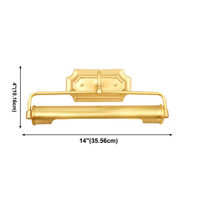 14" Long Metallic Bar Vanity Light Mid Century Modern Wall Mount Light in Brass