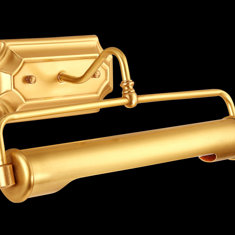 14" Long Metallic Bar Vanity Light Mid Century Modern Wall Mount Light in Brass