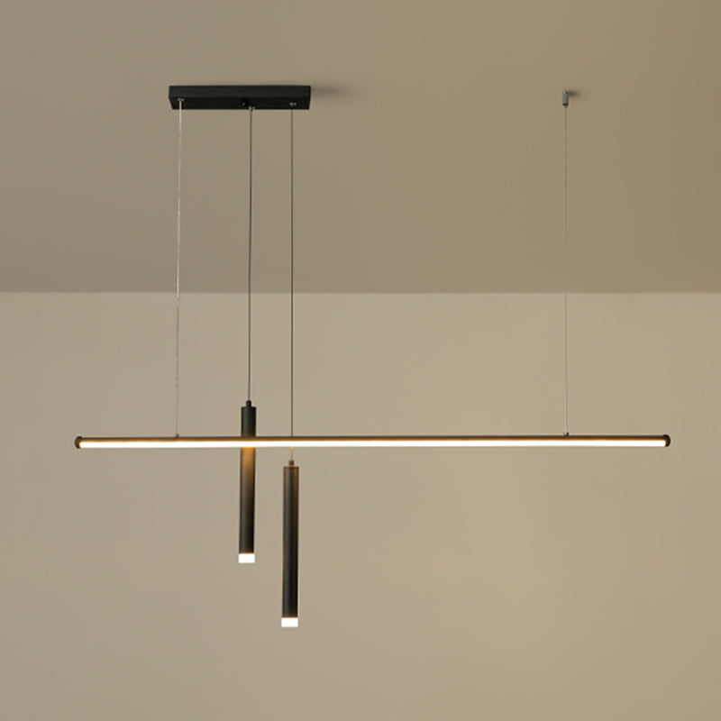 Lineair eilandlichtarmatuur moderne 3-licht LED-hangende lampen met witte acrylschaduw