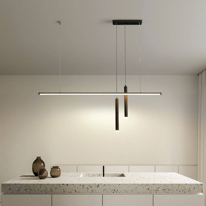 Lineair eilandlichtarmatuur moderne 3-licht LED-hangende lampen met witte acrylschaduw