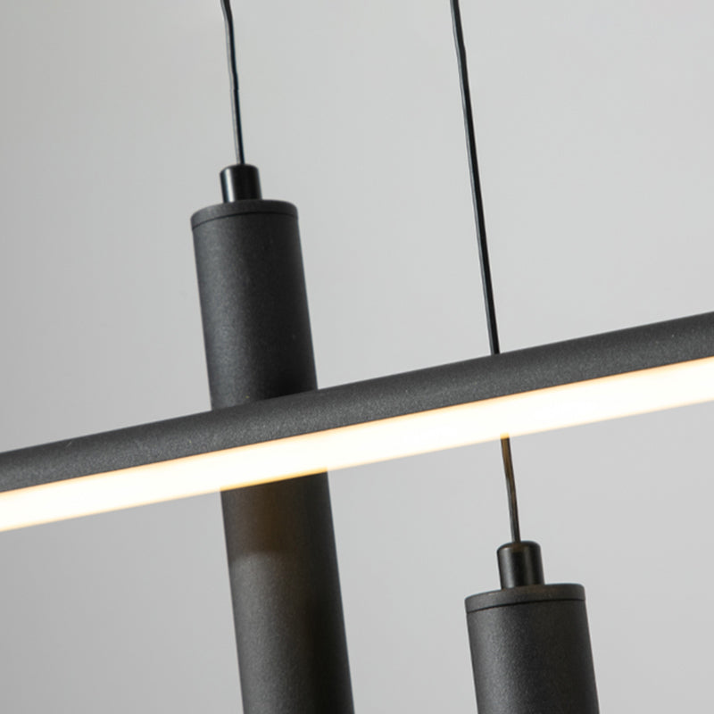 Lineair eilandlichtarmatuur moderne 3-licht LED-hangende lampen met witte acrylschaduw