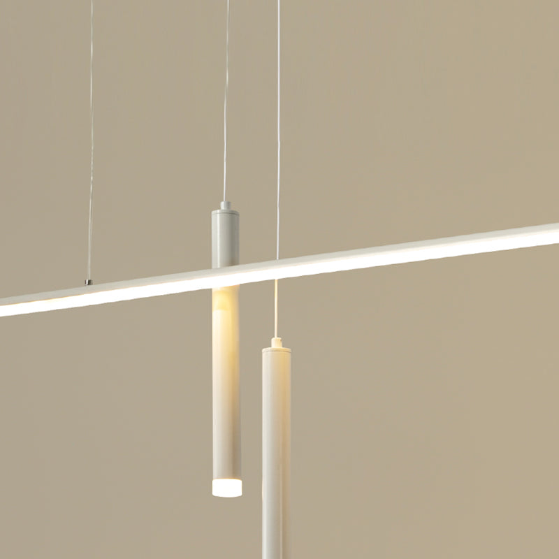 Lineair eilandlichtarmatuur moderne 3-licht LED-hangende lampen met witte acrylschaduw