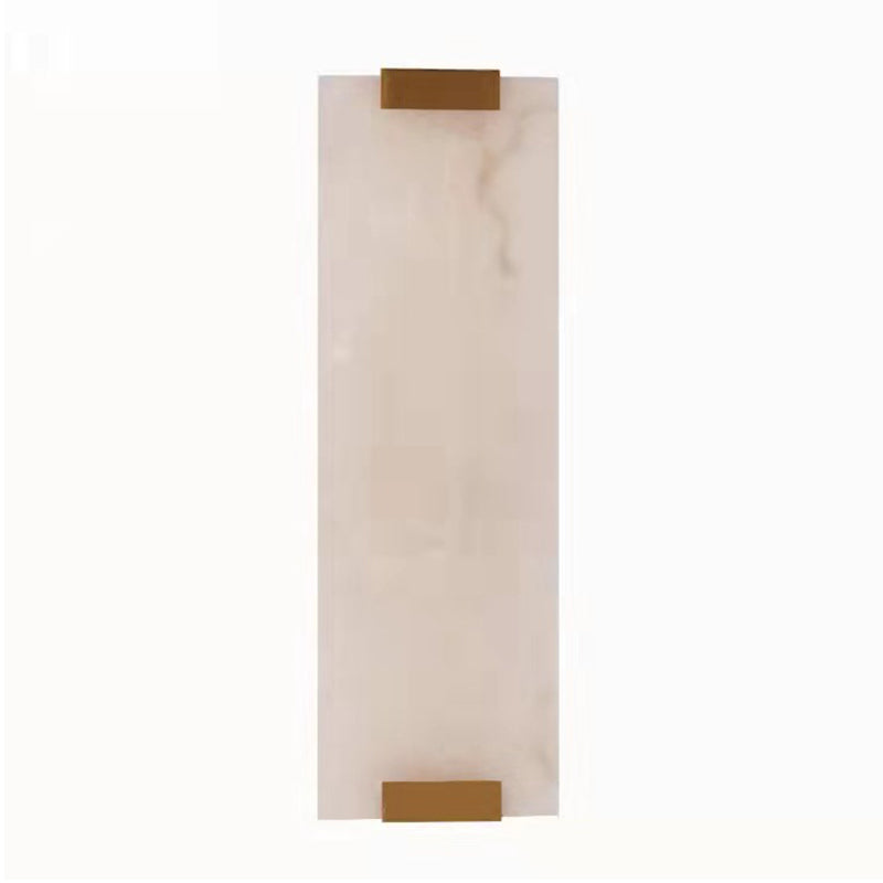 Lampada da lampada con applique rettangolare lampada a parete moderna a 1 luci con tonalità di pietra bianca