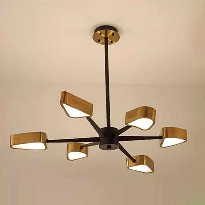 Postmodern Metal Wire Dessin Chandelier Lighttures Restaurage Black-Gold Hanging Chandelier