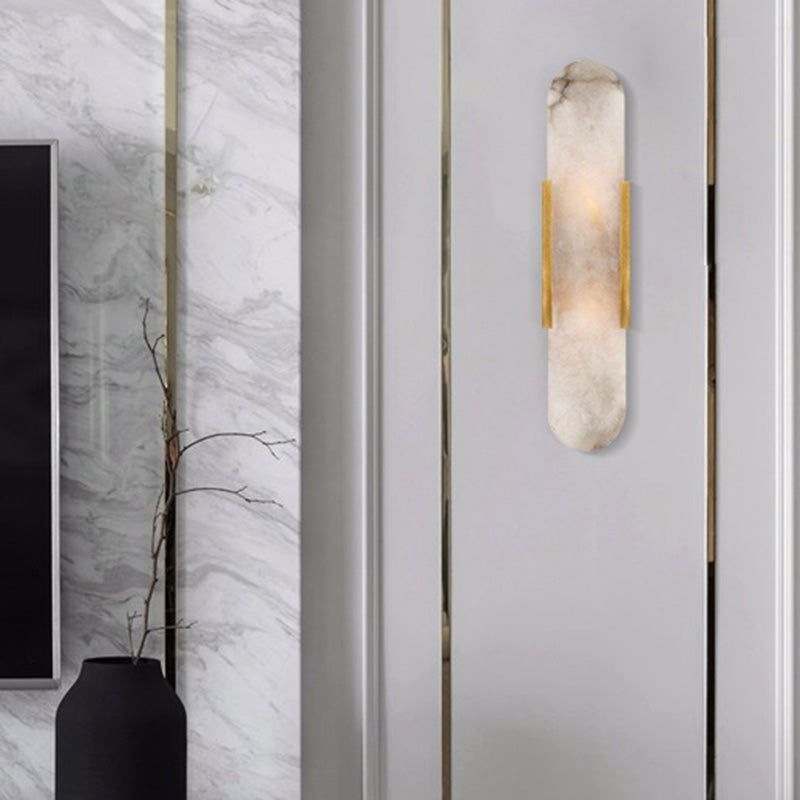 Luz de pared de luz LED contemporánea con sombra de mármol para dormitorio