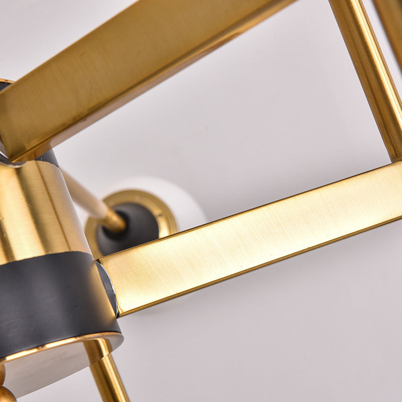 Postmodern Glass and Metal Chandeliers 12 Heads Ceiling Pendant Light for Living Room