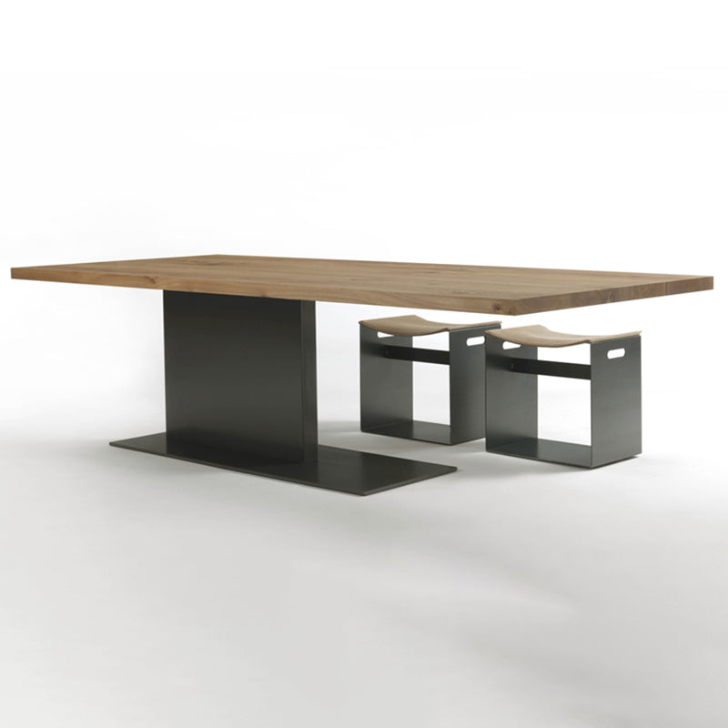 Table à manger en métal contemporain gratuit table en bois massif pour salle à manger