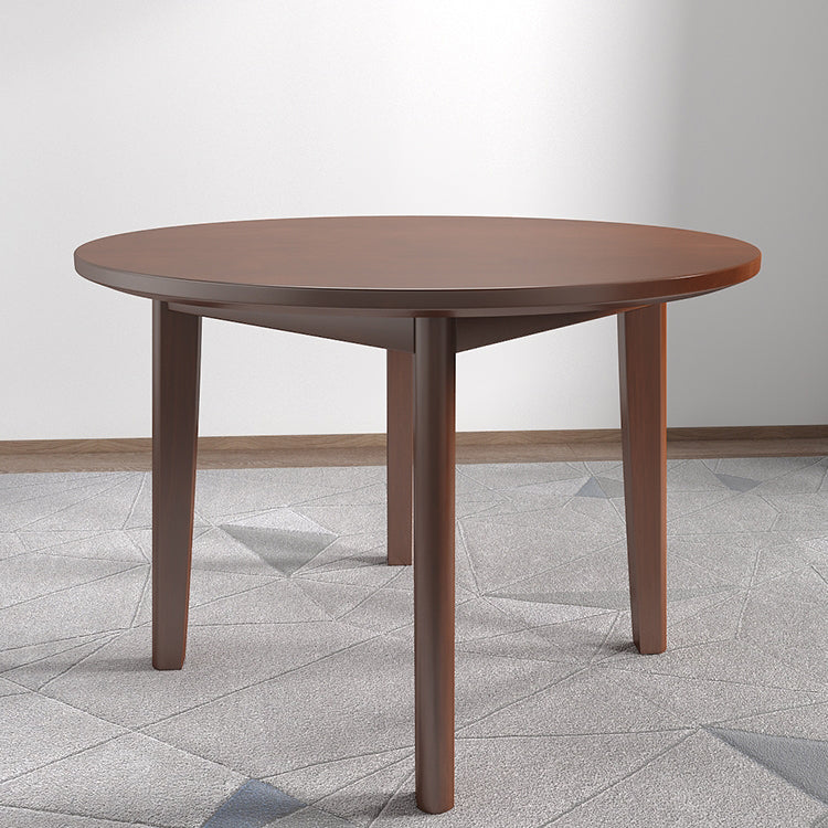 Table à manger en bois massif contemporain table de forme ronde avec base de 3 jambes
