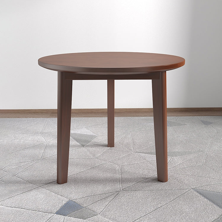 Table à manger en bois massif contemporain table de forme ronde avec base de 3 jambes