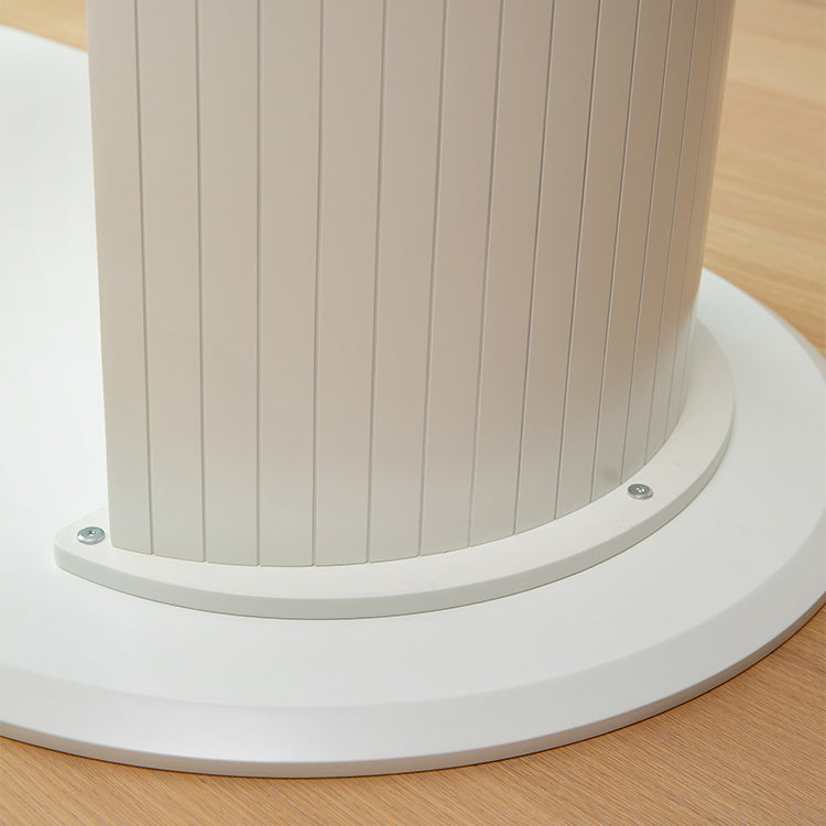 Massief hout eigentijdse ovale eettafel witte houten boventafel voor eetkamer