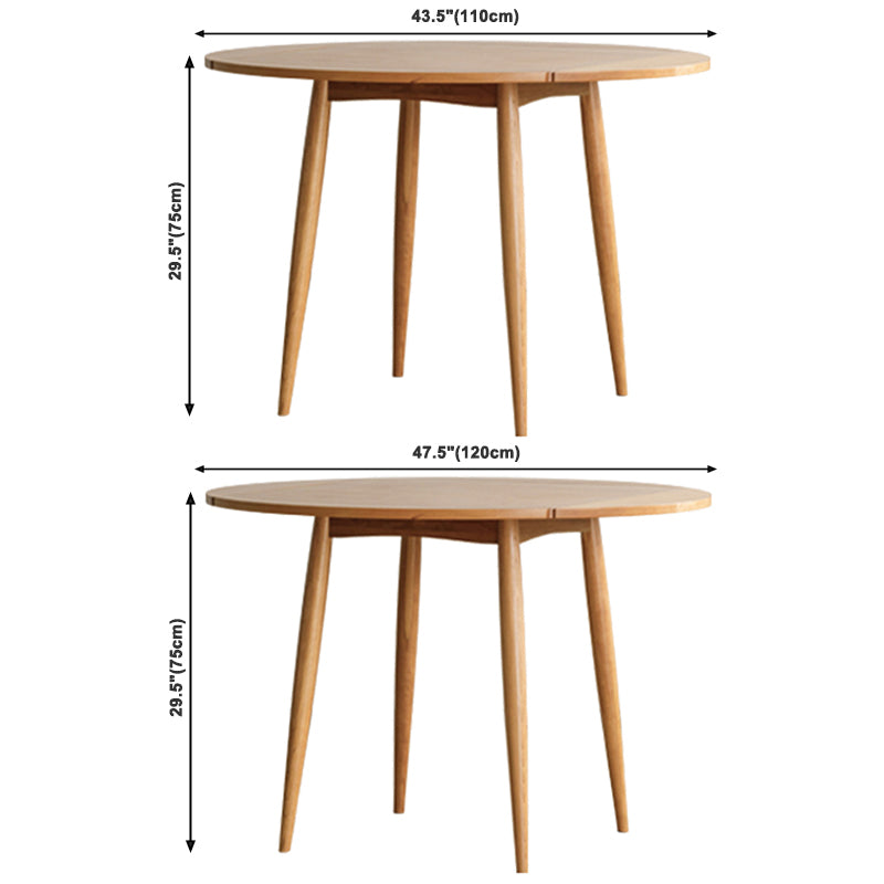 Mesa redonda de madera de cereza extensible 4 patas Mesa de comedor cuadrada en la naturaleza