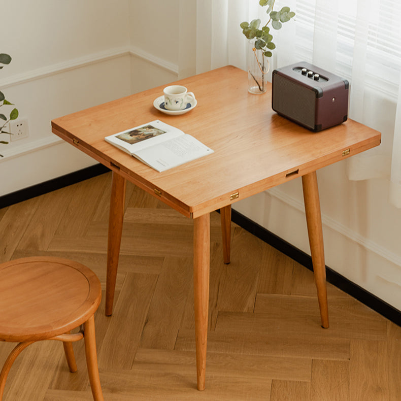 Mesa redonda de madera de cereza extensible 4 patas Mesa de comedor cuadrada en la naturaleza