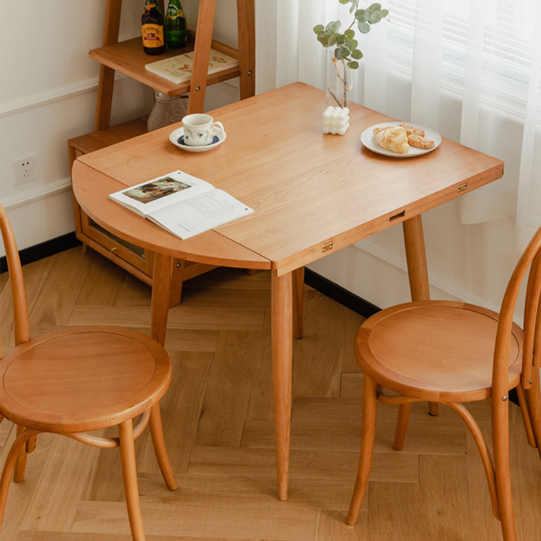 Mesa redonda de madera de cereza extensible 4 patas Mesa de comedor cuadrada en la naturaleza