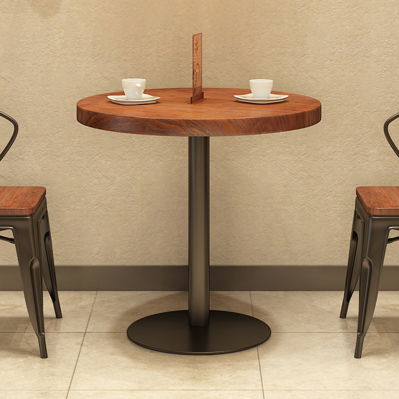 Einfacher Stil Home Wood Esstisch Rundform Tisch mit einer einzelnen Sockelbasis