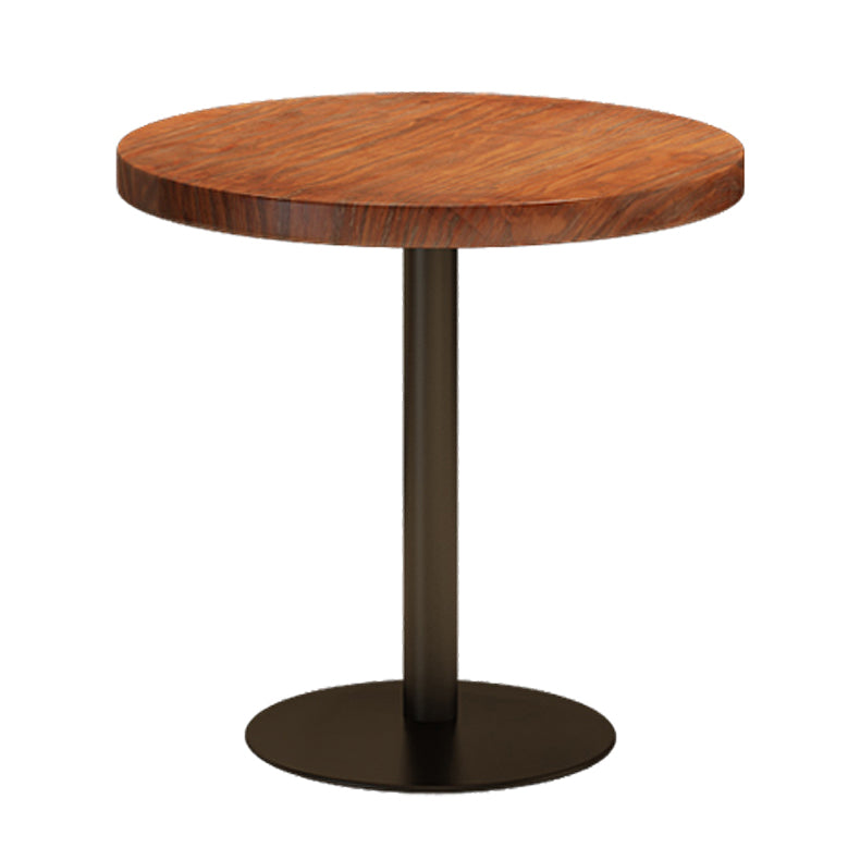 Einfacher Stil Home Wood Esstisch Rundform Tisch mit einer einzelnen Sockelbasis