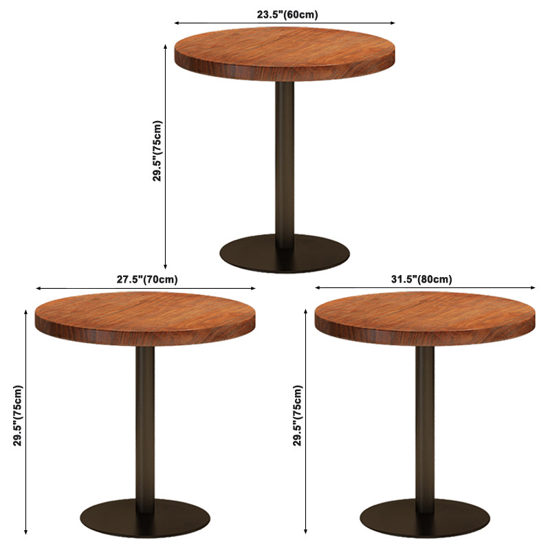 Einfacher Stil Home Wood Esstisch Rundform Tisch mit einer einzelnen Sockelbasis