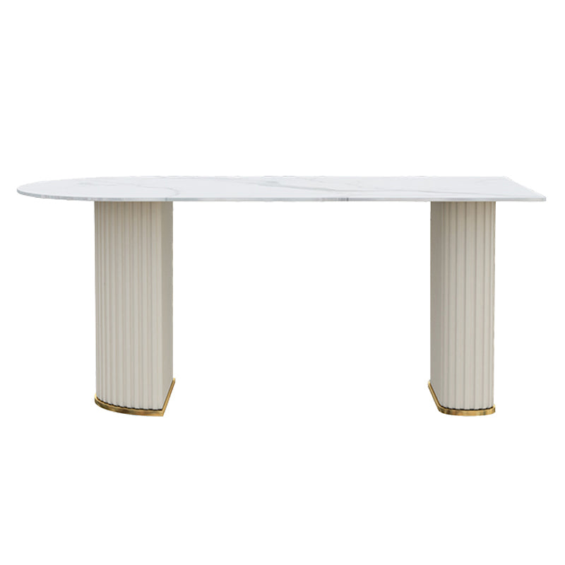 Metal Contemporary Free Form Dining Table Marble Table for Dining Room and Kitchen