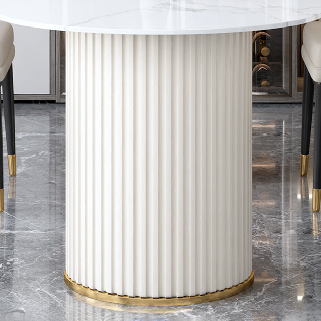 Metal Contemporary Free Form Dining Table Marble Table for Dining Room and Kitchen