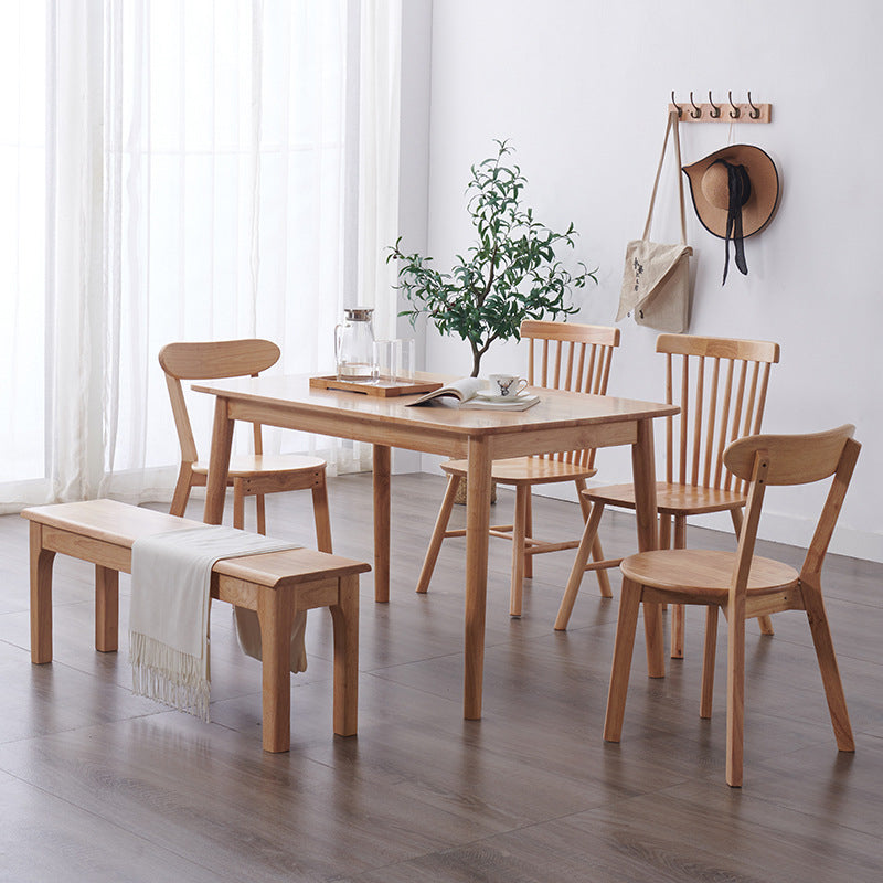 Mesa de madera de balata rectángulo mesa de comedor moderna con 4 patas para restaurante