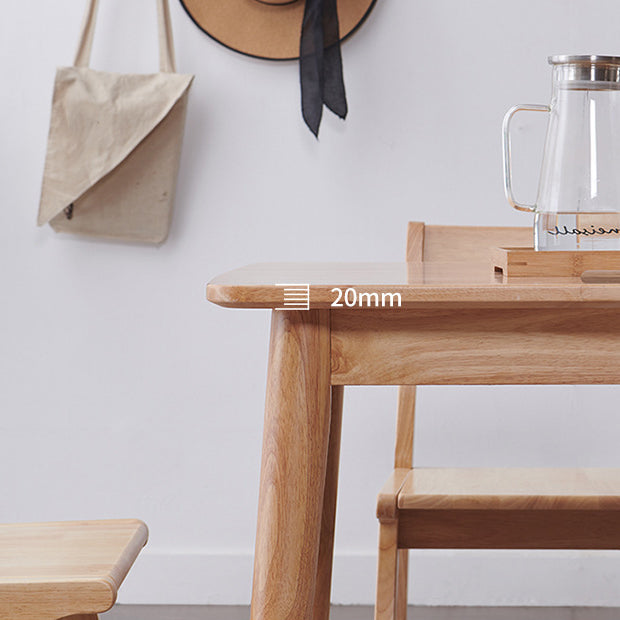 Mesa de madera de balata rectángulo mesa de comedor moderna con 4 patas para restaurante