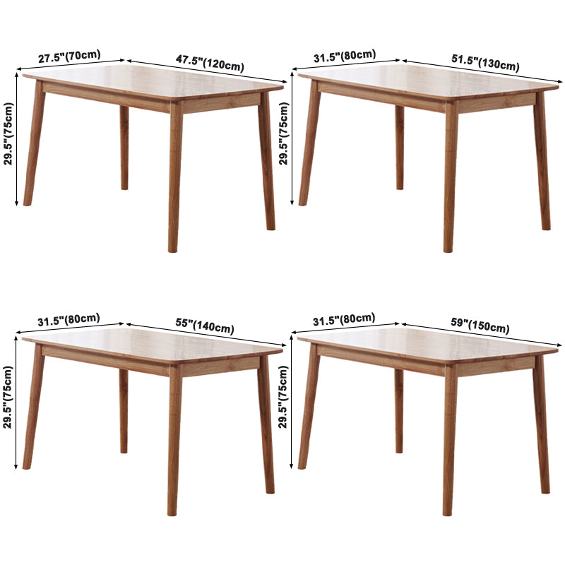 Mesa de madera de balata rectángulo mesa de comedor moderna con 4 patas para restaurante