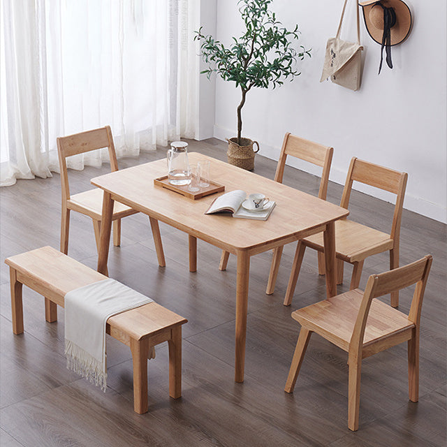 Mesa de madera de balata rectángulo mesa de comedor moderna con 4 patas para restaurante