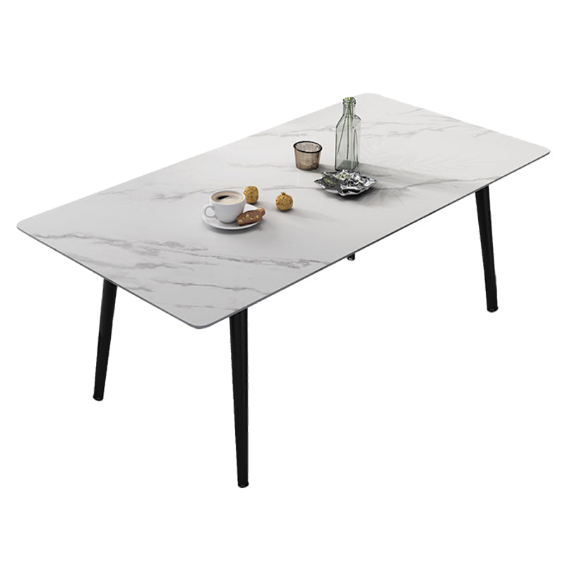 Industrial Style Sintered Stone Dining Table Rectangle Table with 4 Legs for Dinning Room