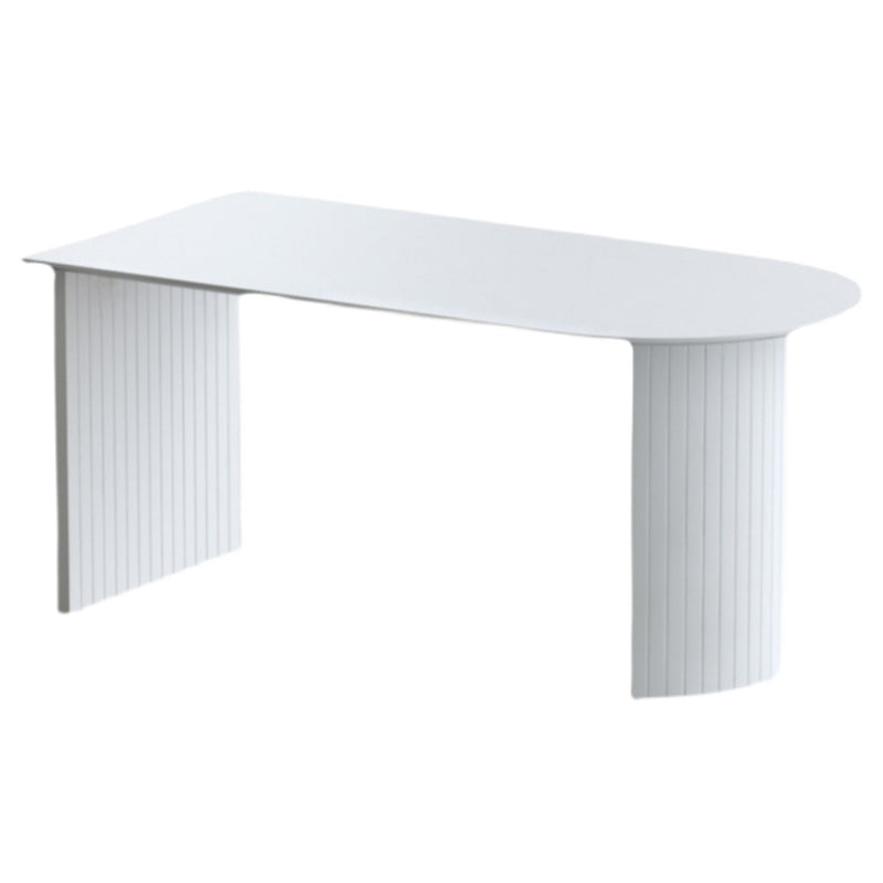 Contemporary Sintered Stone Irregular Shape Dining Table Standard White Dining Table for Kitchen