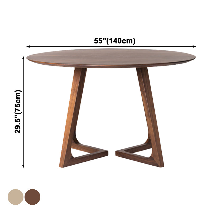 Vast hout dubbele voetstuk dinette tafel eenvoud eettafel ronde voor thuis
