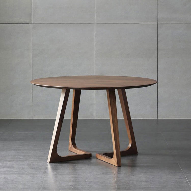 Vast hout dubbele voetstuk dinette tafel eenvoud eettafel ronde voor thuis
