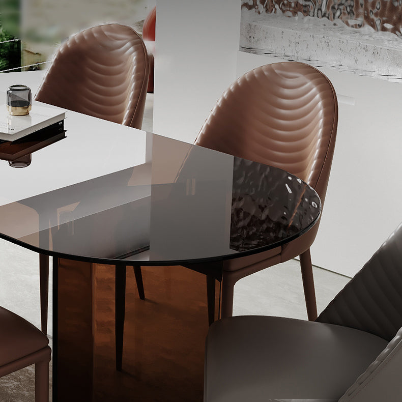 Glass Contemporary Free Form Dining Table Glass Table for Dining Room and Kitchen