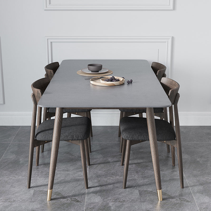 Table à manger de cuisine en pierre fritrée moderne