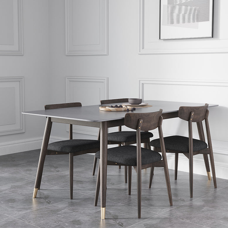 Table à manger de cuisine en pierre fritrée moderne