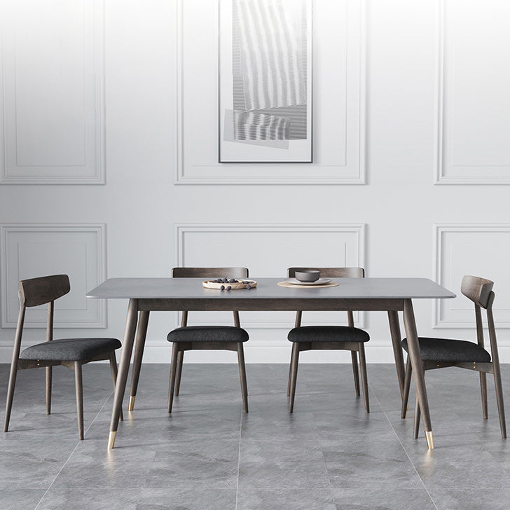 Table à manger de cuisine en pierre fritrée moderne
