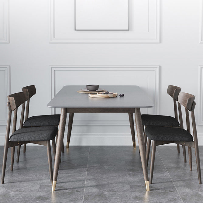 Table à manger de cuisine en pierre fritrée moderne
