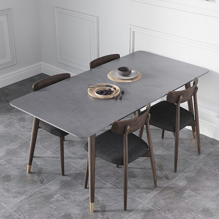 Table à manger de cuisine en pierre fritrée moderne