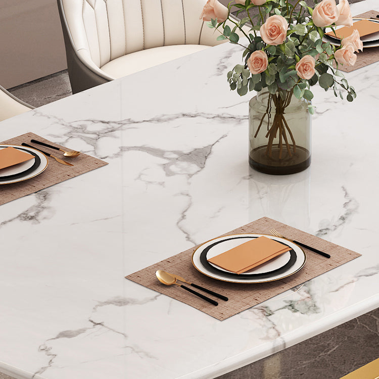 Luxusstil Home Sintered Stein Esstisch Rechteckiger Form Tisch mit Trestle Basis