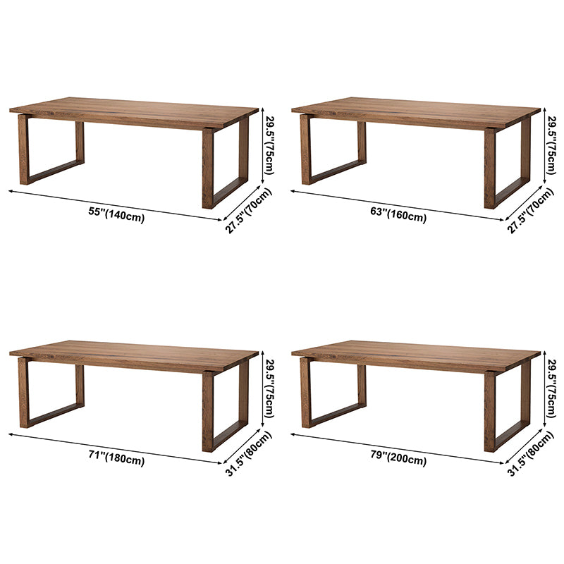 Dennen vaste houten rechthoektafel moderne eettafel met dubbel voetstuk voor restaurant