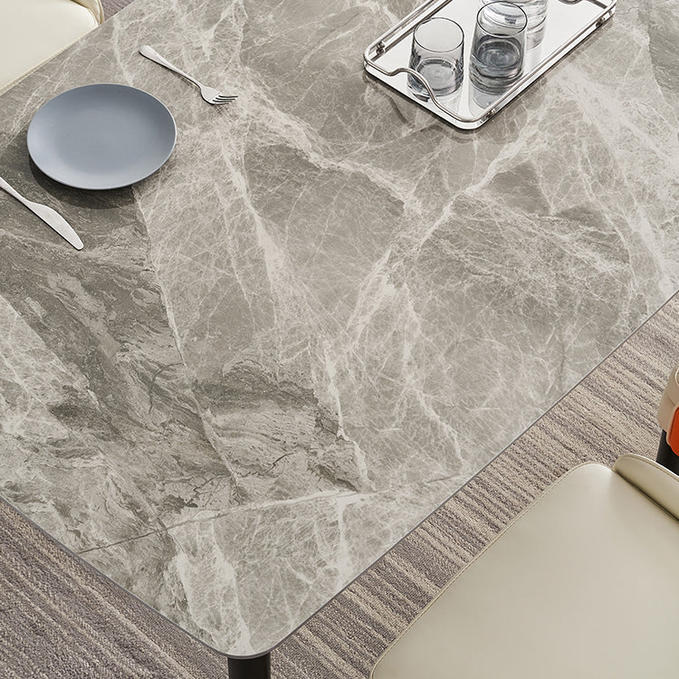 Simplicity Style Home Sintered Stone Dining Table Rectangular Shape Table with 4 Legs Base