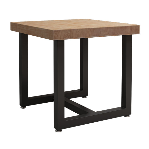 Industrial Style Solid Wood Dining Table Brown Square Table with Trestle Base for Dinning Room