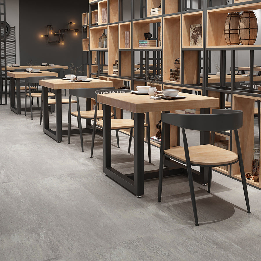 Industrial Style Solid Wood Dining Table Brown Square Table with Trestle Base for Dinning Room