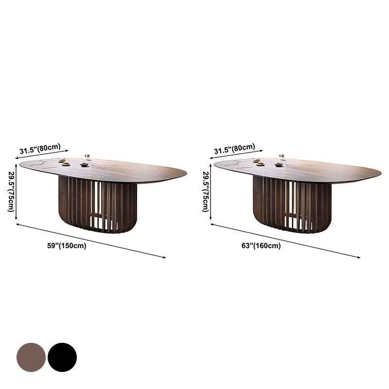 Mesa de comedor ovalada moderna de madera maciza, mesa superior de madera para cocina y comedor