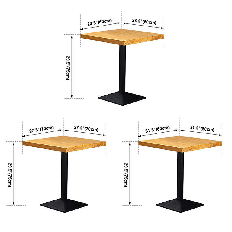 Industrial Massivholz Esstisch Brauner Quadratisch mit Sockelbasis für Esszimmer