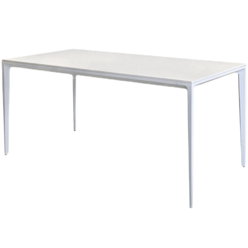 Zeitgenössischer Stil zu Hause gesinterte Stein Esstisch Rechteck Form Tisch mit metallischer Basis