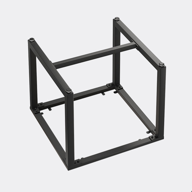 Mesa de comedor de madera maciza de estilo industrial Mesa cuadrada marrón con base de metal para comedor