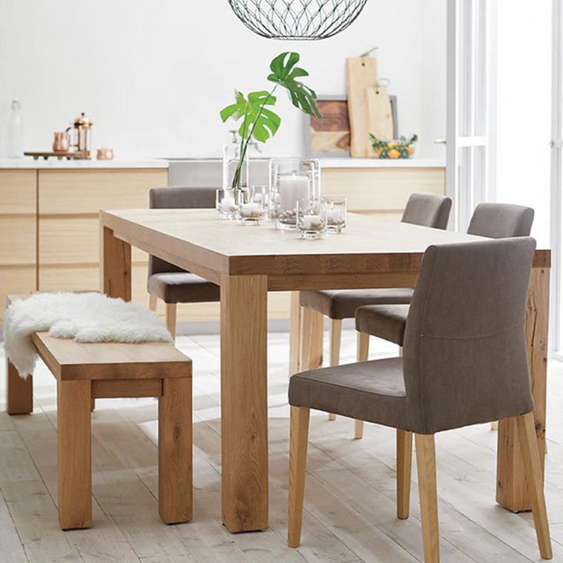Mesa de rectángulo de madera de pino mesa de comedor moderna con 4 patas para restaurante