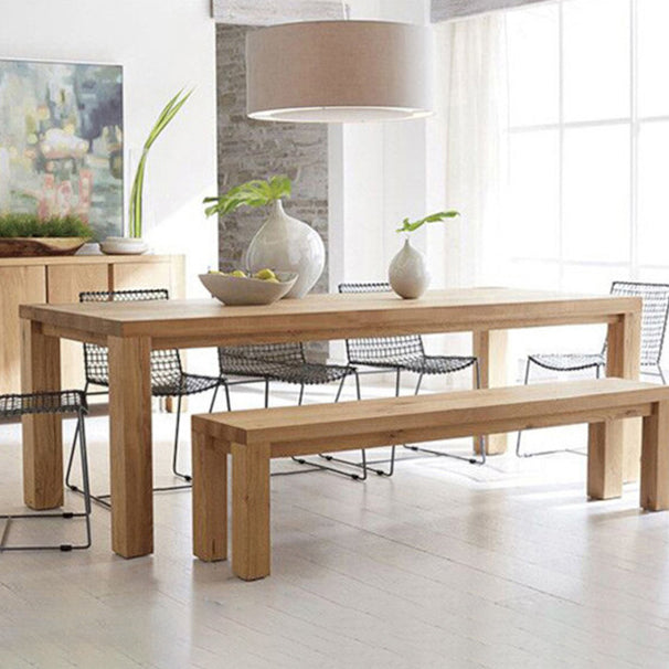 Mesa de rectángulo de madera de pino mesa de comedor moderna con 4 patas para restaurante