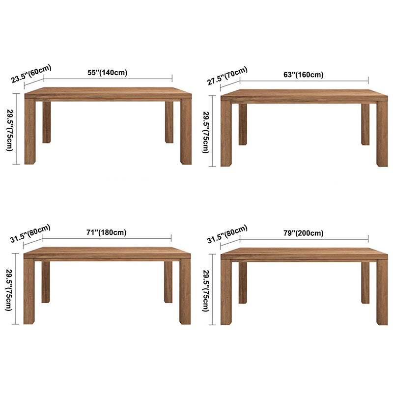 Mesa de rectángulo de madera de pino mesa de comedor moderna con 4 patas para restaurante