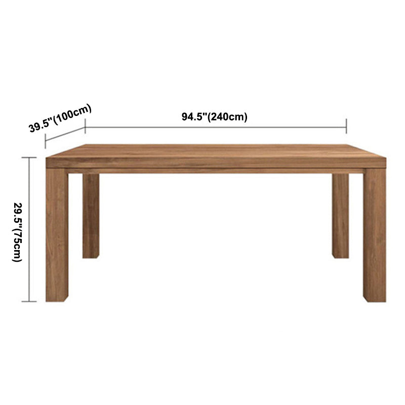 Mesa de rectángulo de madera de pino mesa de comedor moderna con 4 patas para restaurante